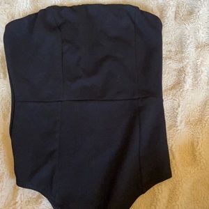 Black tube top bodysuit
